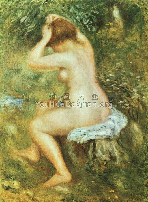 Baigneuse se Coiffant - 皮埃尔·奥古斯特·雷诺阿